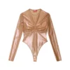 t-nikki Metallic tulle top with bra detail