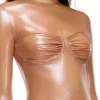 t-nikki Metallic tulle top with bra detail