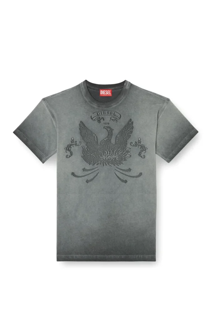 t-norm-t9 T-shirt with phoenix devoré