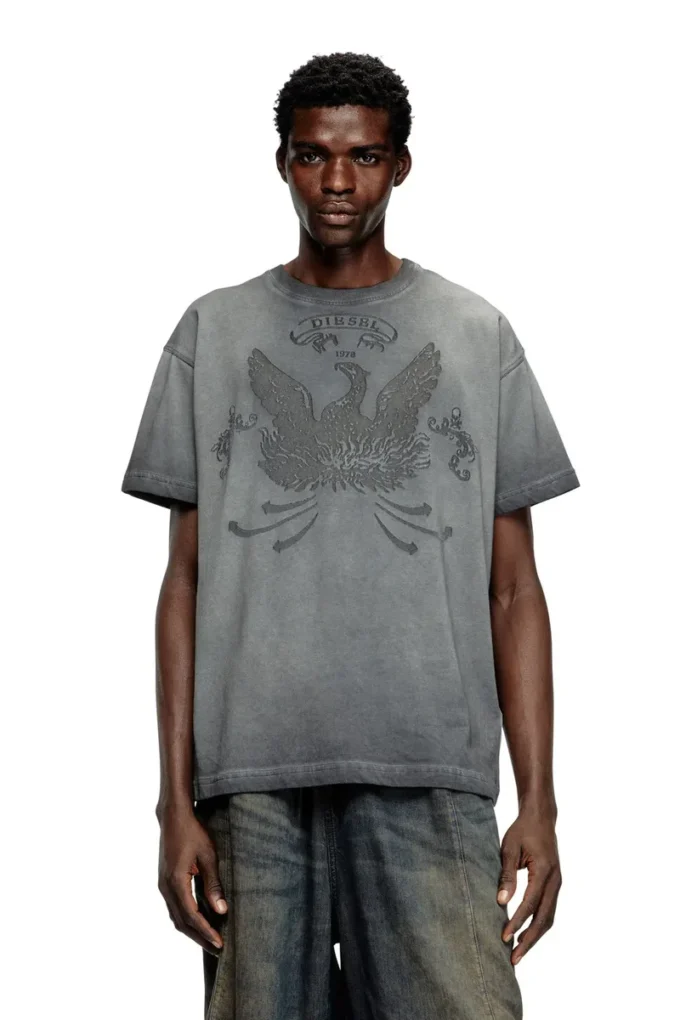 t-norm-t9 T-shirt with phoenix devoré