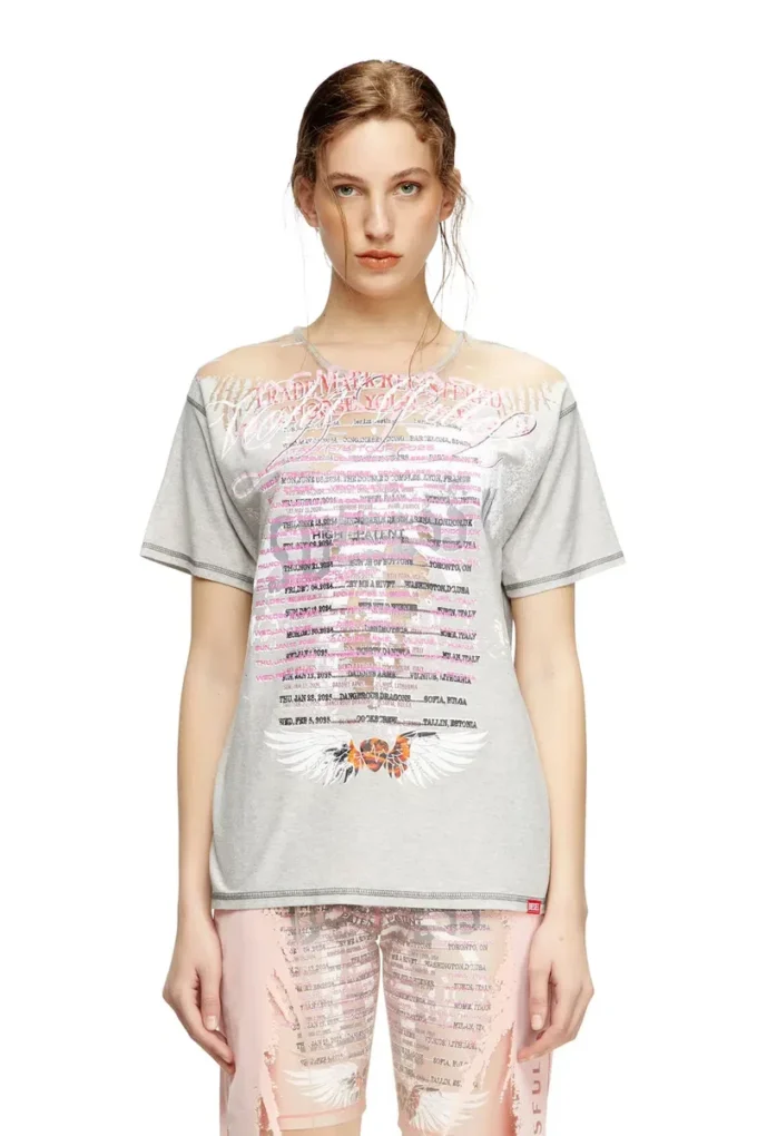 t-normac Crew neck T-shirt with lyrics print