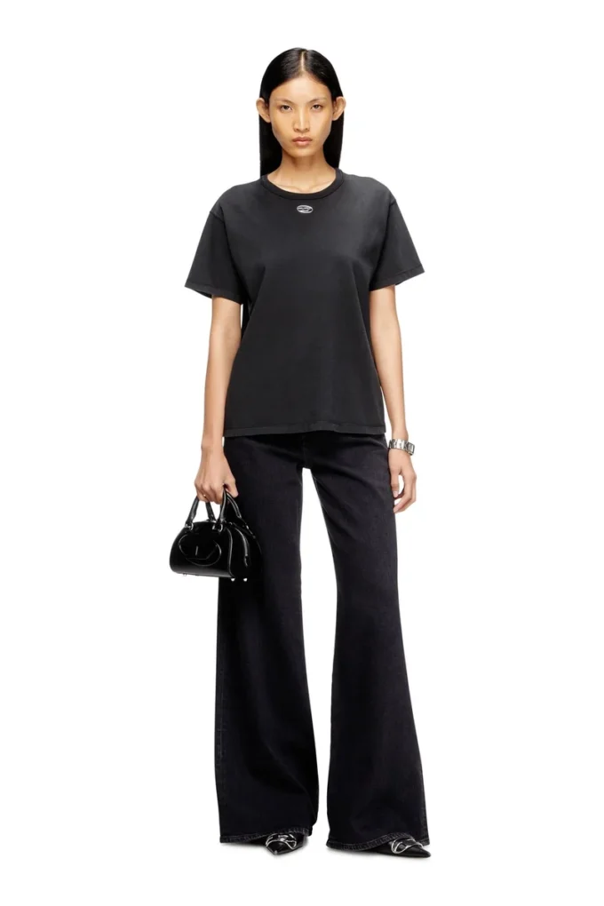 t-normy-od-s1 Cotton T-shirt with metallic Oval D