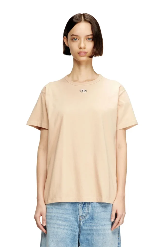 t-normy-od-s1 Cotton T-shirt with metallic Oval D