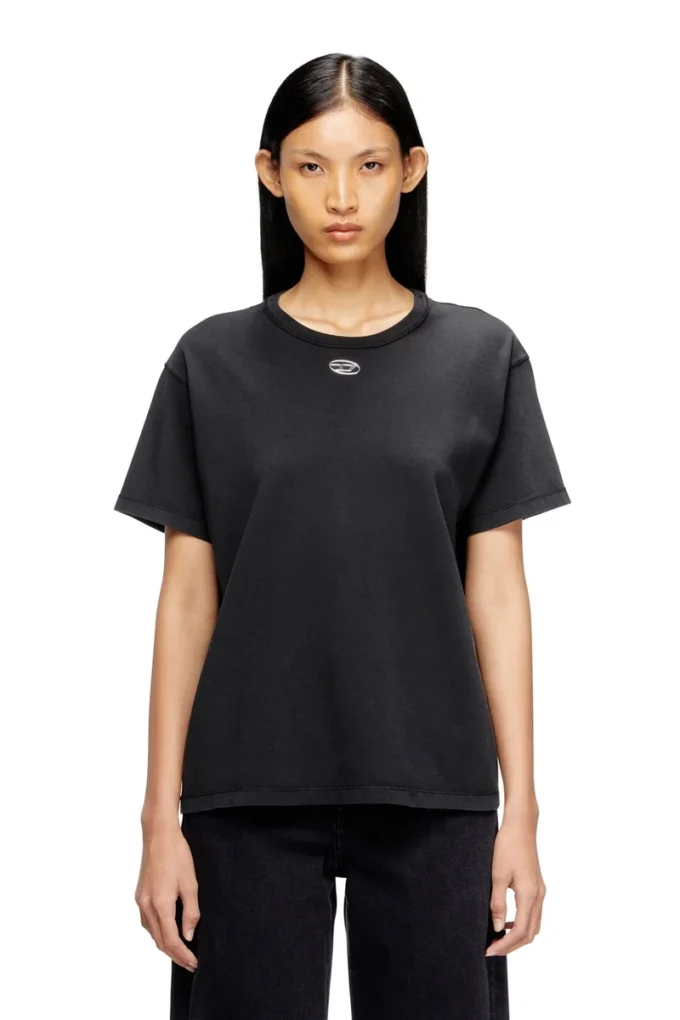 t-normy-od-s1 Cotton T-shirt with metallic Oval D