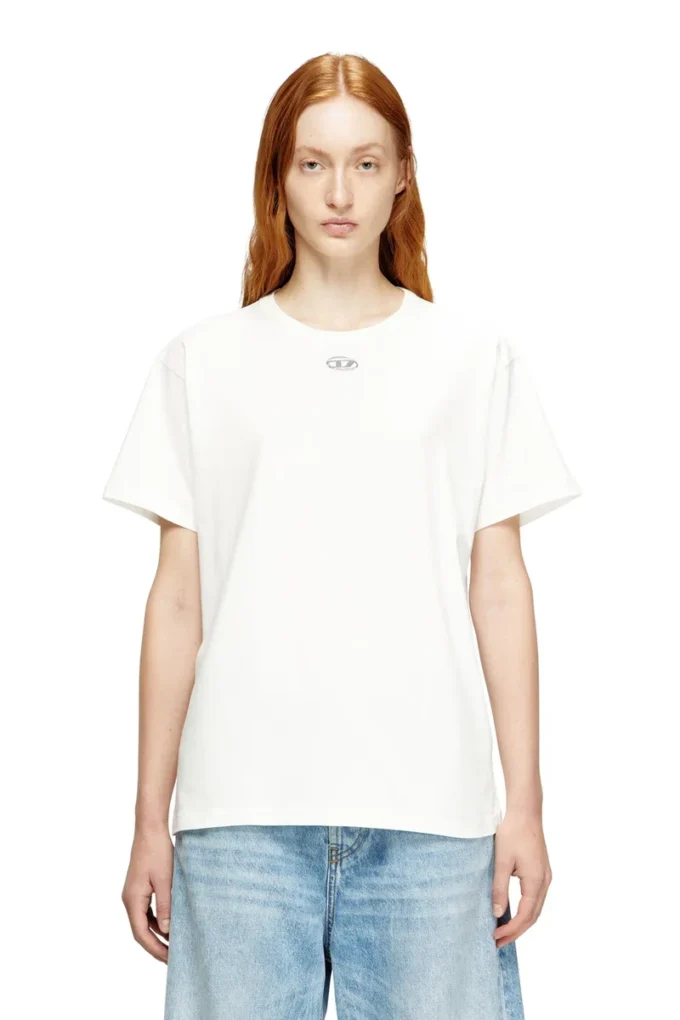 t-normy-od-s1 Cotton T-shirt with metallic Oval D