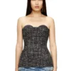 t-orset Bouclé corset top with ultra-low cut