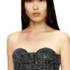 t-orset Bouclé corset top with ultra-low cut