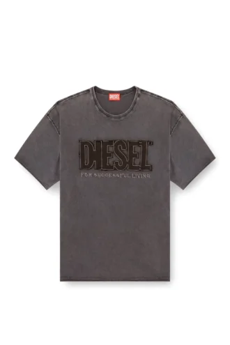 t-rawboxt T-shirt with appliqué logo and raw edge