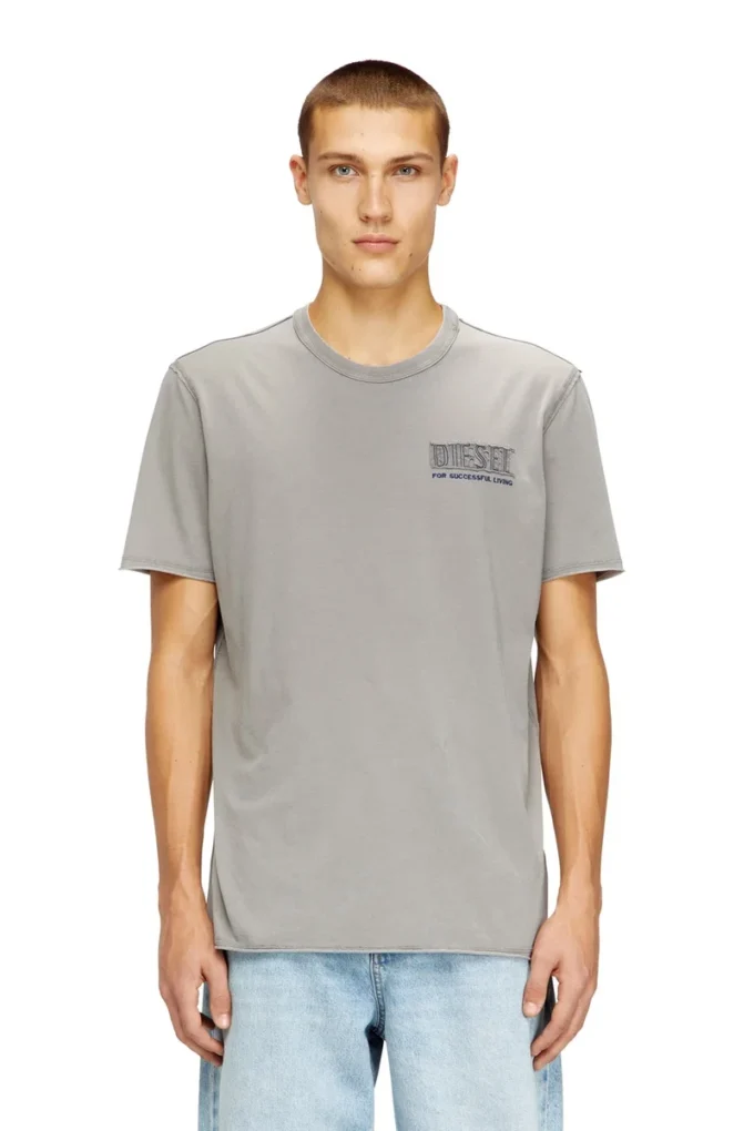 t-rawjust-v1 Acid-wash T-shirt with raw edges