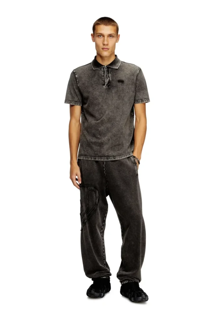 t-rejust-nc-den Polo shirt in denim-effect jersey