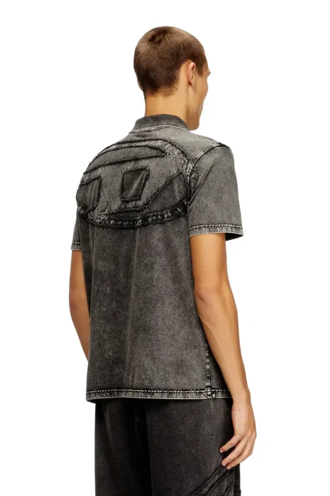t-rejust-nc-den Polo shirt in denim-effect jersey