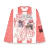 t-ruby Striped long-sleeve T-shirt with photo patches