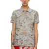 t-smith-devor Tulle polo shirt with destroyed jersey
