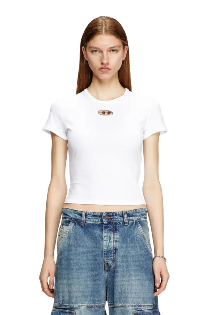 t-uncutie-long-od-q1 Slim fit T-shirt with cut-out Oval D