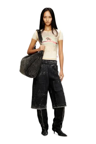 t-uncuties-long-s10 Slim T-shirt with rhinestones