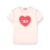t-uncuties-long-s5 Slim T-shirt with heart print and studs