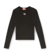 t-uncutieslong-ls-od Cotton sweater with Oval D logo