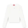 t-uncutieslong-ls-od Cotton sweater with Oval D logo