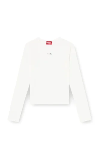 t-uncutieslong-ls-od Cotton sweater with Oval D logo