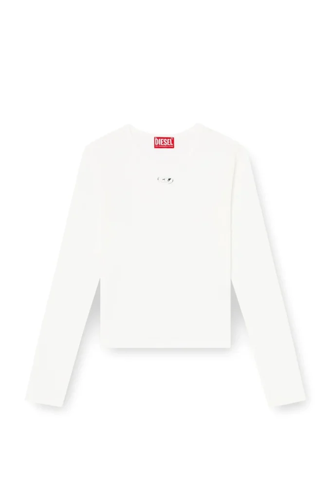 t-uncutieslong-ls-od Cotton sweater with Oval D logo