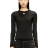 t-uncutieslong-ls-od Cotton sweater with Oval D logo