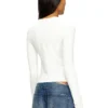 t-uncutieslong-ls-od Cotton sweater with Oval D logo