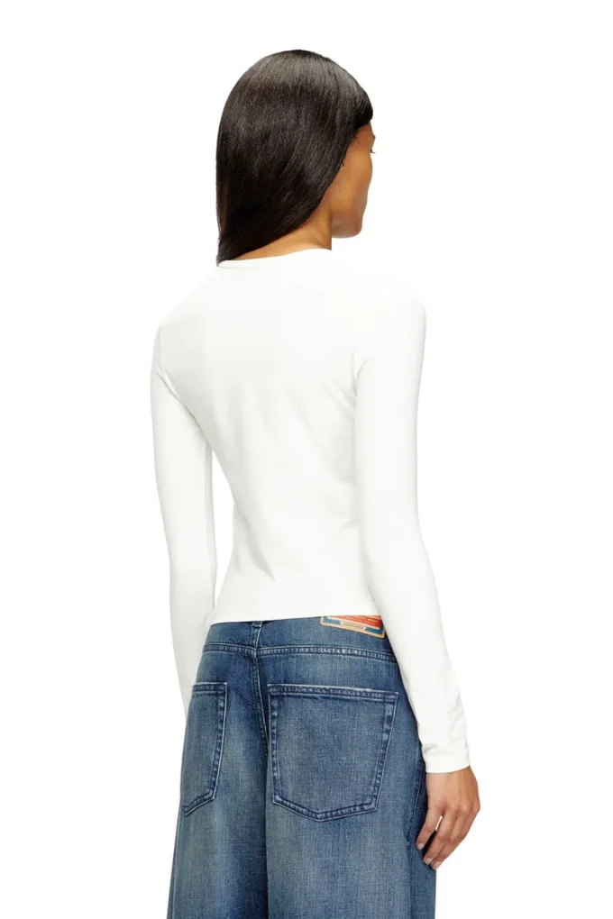 t-uncutieslong-ls-od Cotton sweater with Oval D logo