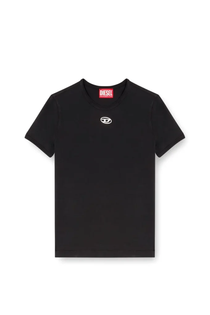 t-uncutieslong-od Slim-fit T-shirt with metallic Oval D