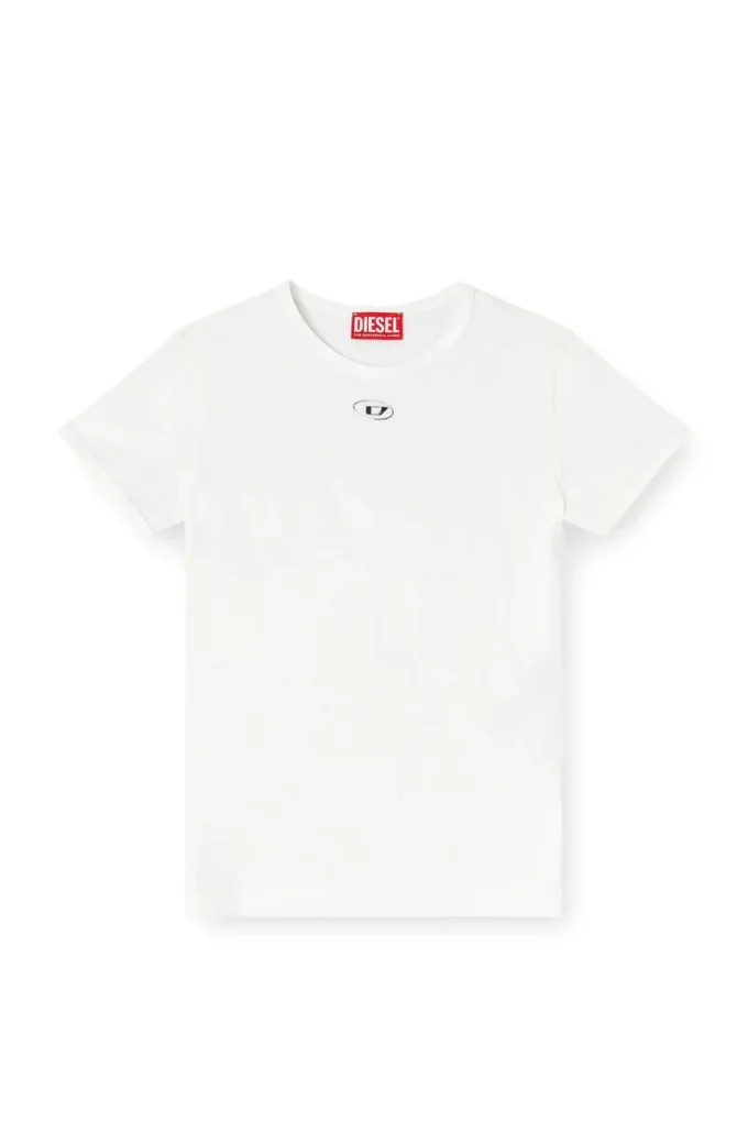 t-uncutieslong-od Slim-fit T-shirt with metallic Oval D