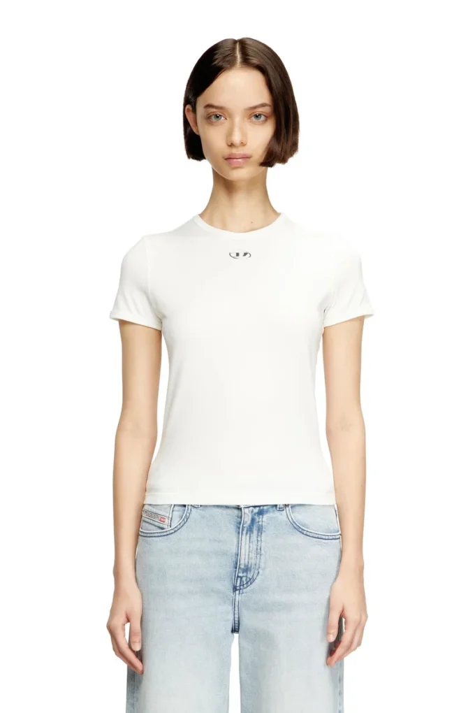 t-uncutieslong-od Slim-fit T-shirt with metallic Oval D