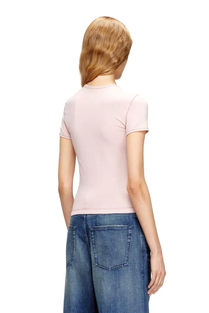 t-uncutieslong-od Slim-fit T-shirt with metallic Oval D