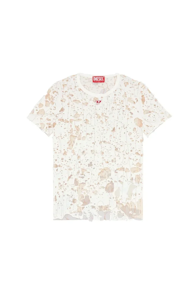 t-uncyna Tulle T-shirt with destroyed jersey
