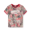 t-unkyel Skinny floral print jersey top with sequins