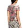 t-unkyel Skinny floral print jersey top with sequins
