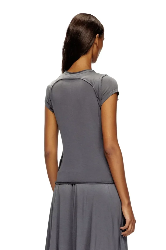 t-unrawy Henley T-shirt with peel-off effect