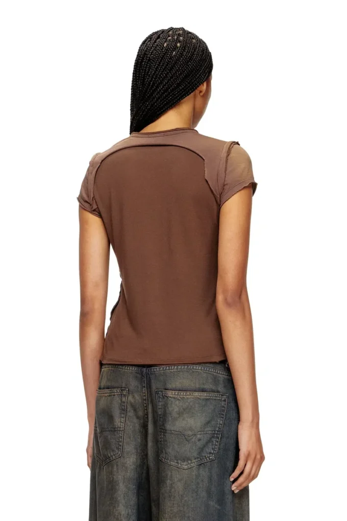 t-unrawy Henley T-shirt with peel-off effect