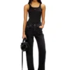 t-wife-od Slim tank top with laser-cut Oval D
