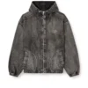 thugjack Hooded jacket in faded denim