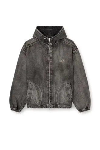 thugjack Hooded jacket in faded denim