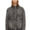 thugjack Hooded jacket in faded denim