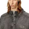thugjack Hooded jacket in faded denim