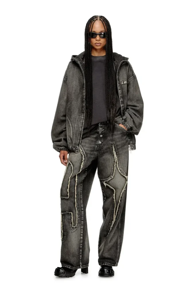 thugjack Hooded jacket in faded denim