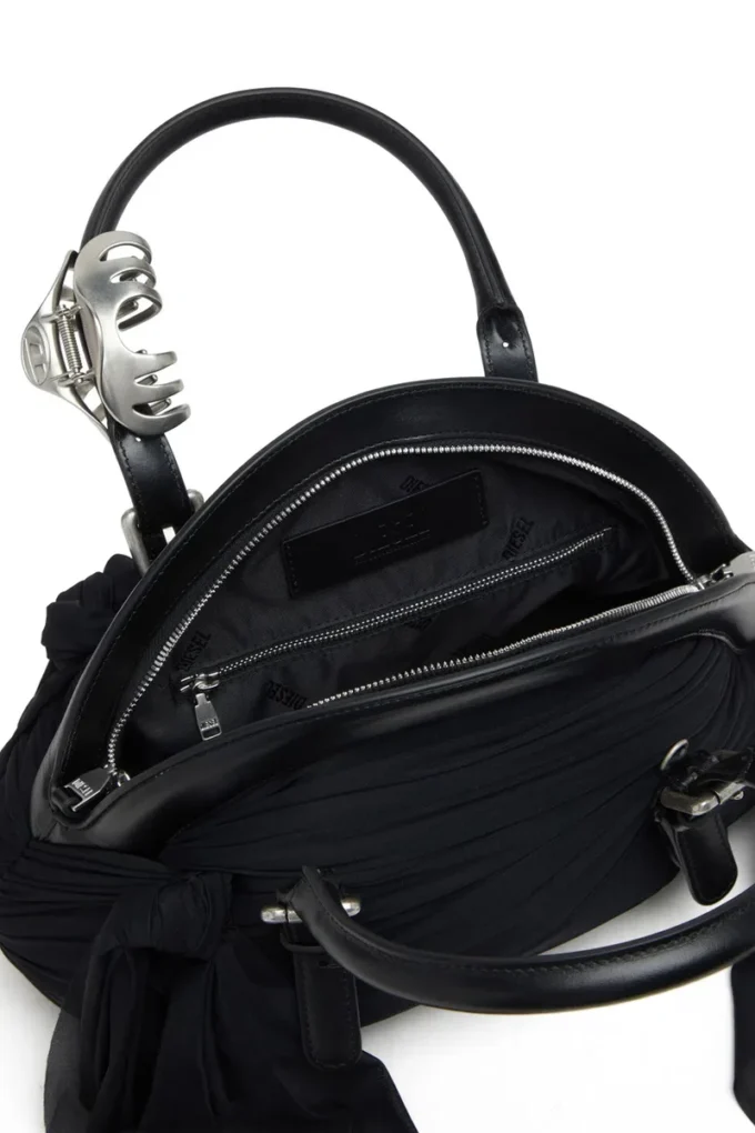 trash-d top handle Trash-D-Bandana handbag in jersey and leather