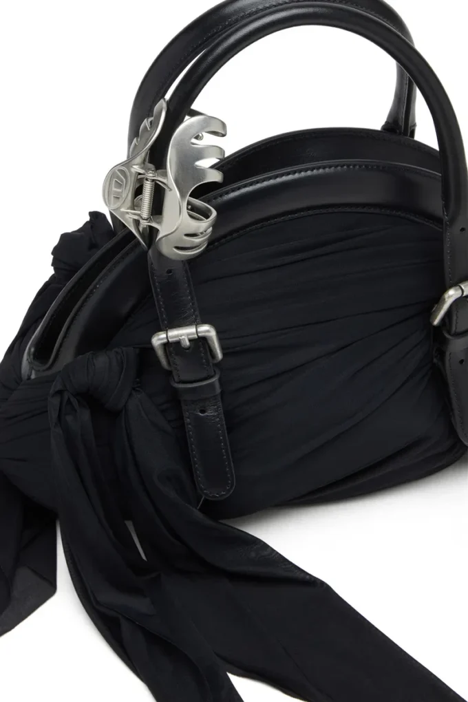 trash-d top handle Trash-D-Bandana handbag in jersey and leather