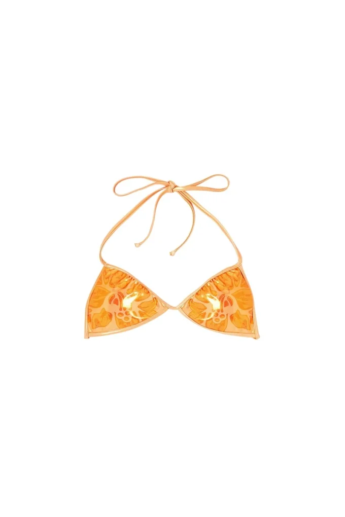 tropik_ta bra Metallic bikini top with lotus print