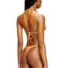 tropik_ta thong Metallic bikini thong with lotus print