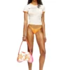 tropik_ta thong Metallic bikini thong with lotus print