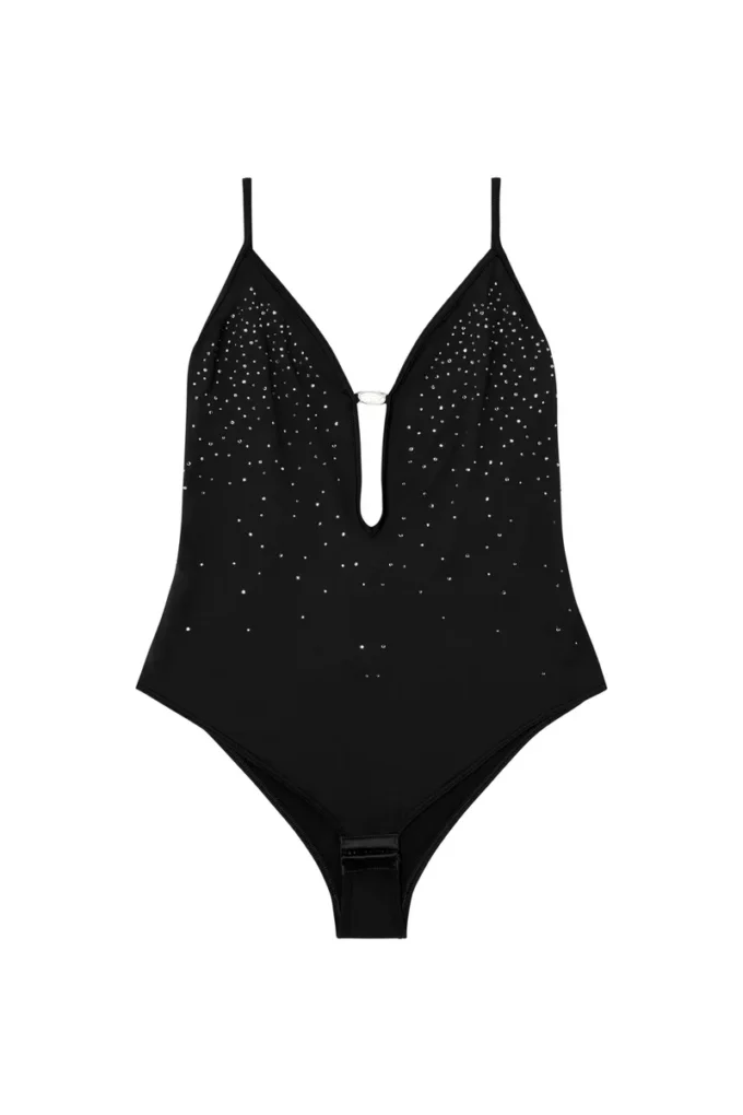 ufby-oval-d-bodysuit Microfibre bodysuit with crystals