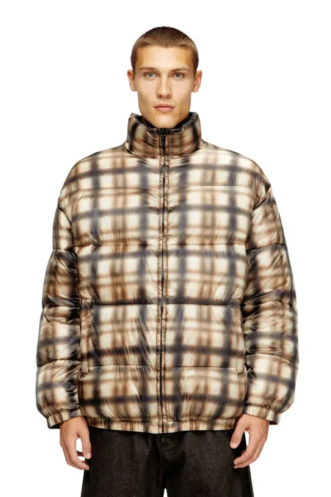 w-bourbon-enbm Reversible padded bomber jacket