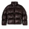 w-choco Hooded down jacket with bubble effect